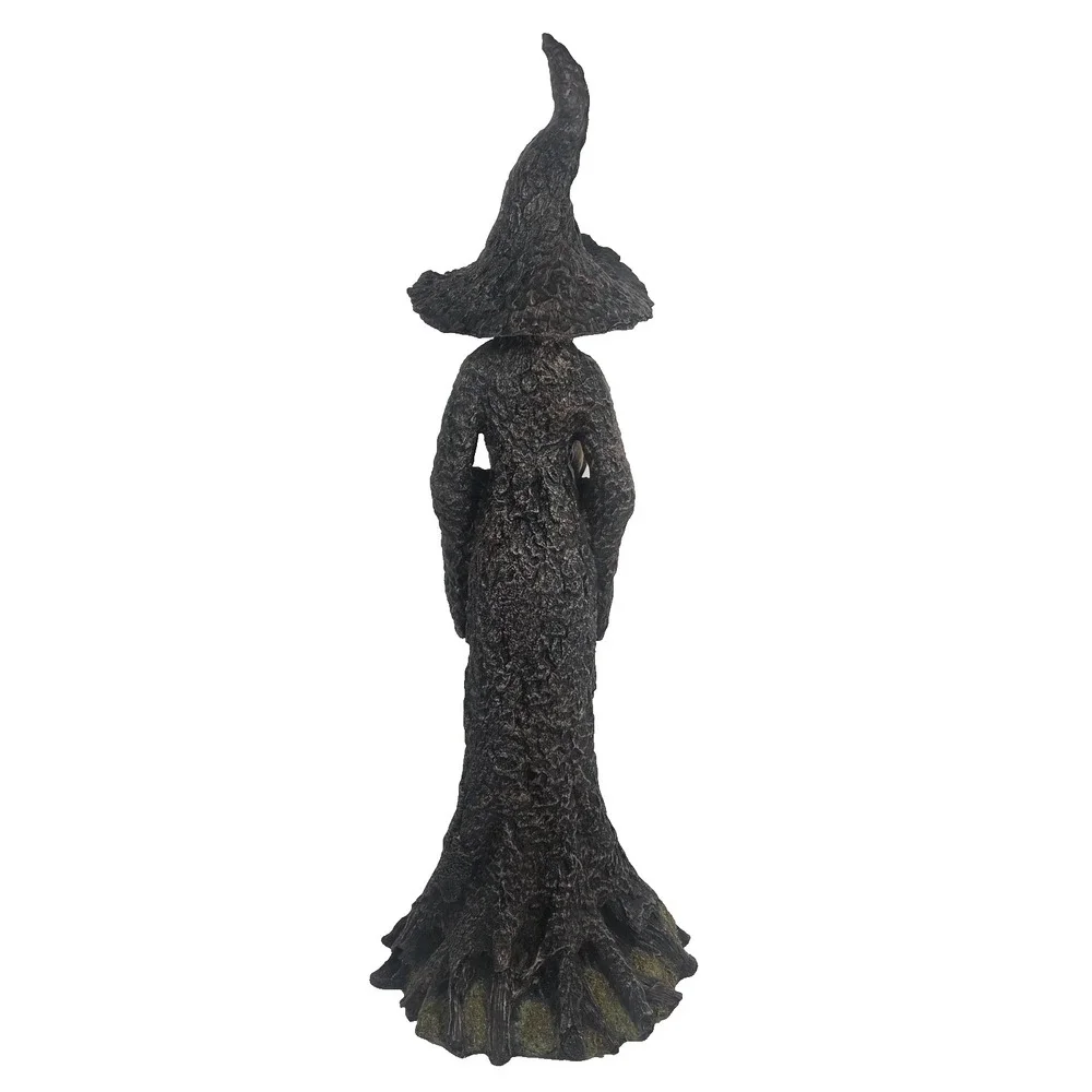 Spooky Night 24 Inch Lighted Faceless Witch Figure Brown Jack O Lantern Decor